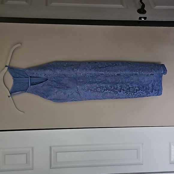 Sequin Hearts Lace Dress Light Blue Keyhole Chest Sewn In Bra Racerback 3 NWT - Picture 2 of 9